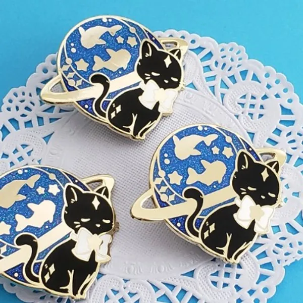 Enamel Pin: Stargazer's Dream Starry Cat | Etsy