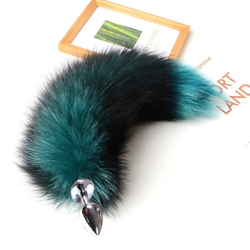 Black & Teal Tail Plug | Medium Plug