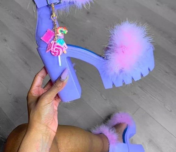 Fluffy Stomper Heels | EU39 / Raven