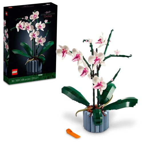 LEGO Icons Orchid 10311 Artificial Plant Building Set with Flowers, Home Décor Accessory for Adults, Botanical Collection, Idea, for Her and Him