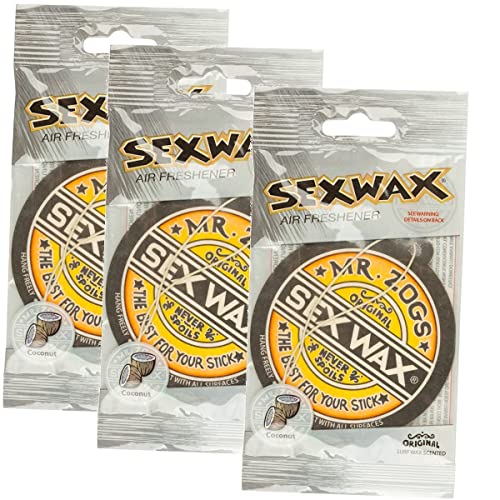 Sex Wax Air Freshener (3-Pack, Coconut) (Limited Edition) - 3 Count (Pack of 1)