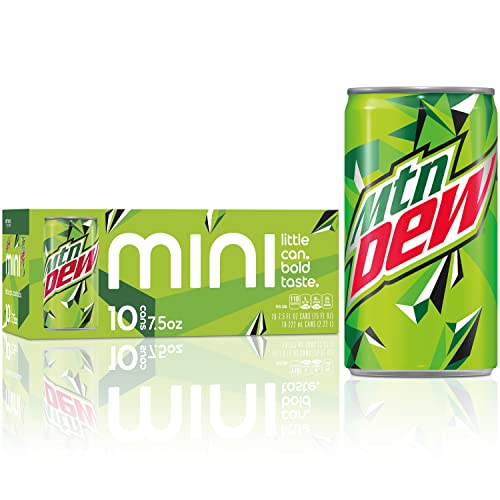 Mountain Dew Soda, Mini Cans, 7.5 Fl Oz (Pack of 10) - Mountain Dew Mini Can - 7.5 Fl Oz (Pack of 10)