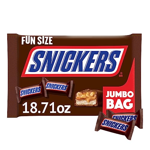 SNICKERS Fun Size Chocolate Candy Bars, 18.71 oz Jumbo Bulk Candy Bag - chocolate/Peanut - 18.71 Ounce (Pack of 1)