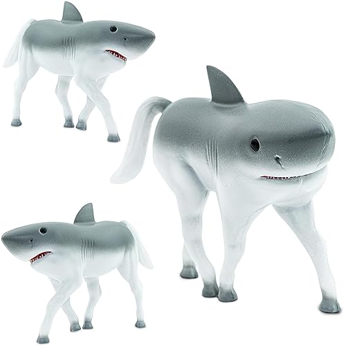 Randimals Animal Figurine Toy Horse & Shark Hybrid Realistic Animal Toys - Unique Mix of Safari Toys & Farm Animals Small Figurines - Hork Mini Animal Figures for Kids & Kidults - Hork Figurine