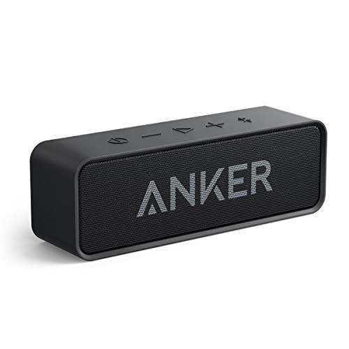 Bluetooth Speaker, Anker Soundcore Upgraded Version with 24H Playtime, IPX5 Waterproof, Stereo Sound, 66ft Bluetooth Range, Built-In Mic, Portable Wireless for iPhone Samsung - Black