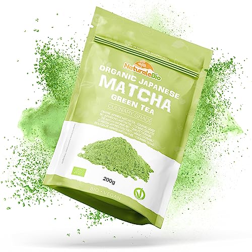 Japanese Organic Matcha Green Tea Powder - Culinary Grade - 200 gr. Tea Produced in Japan, Uji, Kyoto. Use for Cooking, Baking, Smoothie Making and with Milk. Vegan & Vegetarian Friendly - 200 g (Pack of 1)