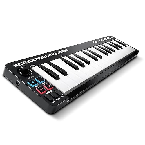 M-Audio Keystation Mini 32 MK3 - Tastiera MIDI Controller USB Portatile, 32 mini tasti, Mini-USB e Software