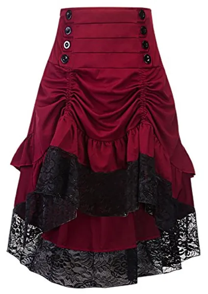Alivila.Y Fashion Womens Gothic Steampunk Skirt Asymmetrical High Low Dress