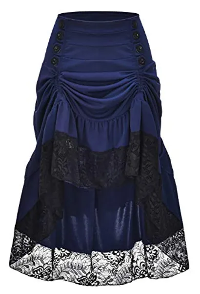 Alivila.Y Fashion Womens Gothic Steampunk Skirt Asymmetrical High Low Dress