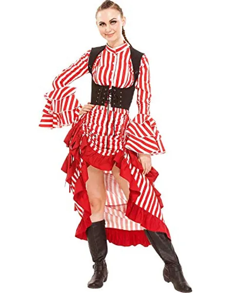 ThePirateDressing Steampunk Victorian Cosplay Costume Womens High-Low Show Girl Skirt