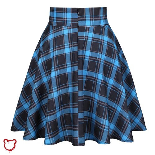 Blue Check Skirt - Blue / M