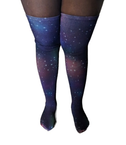 Galaxy Thigh High Compression Socks - S/M