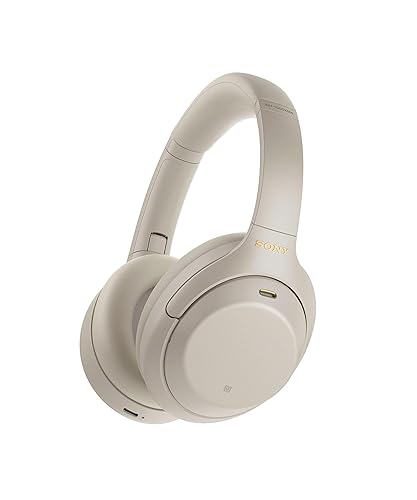 Sony WH-1000XM4 Wireless Industry Leading Noise Canceling Overhead Headphones, Silver, One Size (WH1000XM4/S) - Silver - WH1000XM4