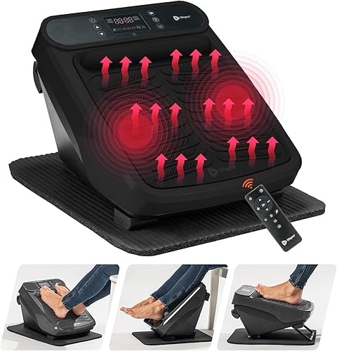 LifePro Foot Massager for Neuropathy - Relaxing Calf and Foot Therapy with Heat Option for Maximum Soothing Relief - Massager for Blood Circulation and Revitalization - Black Plus Heat