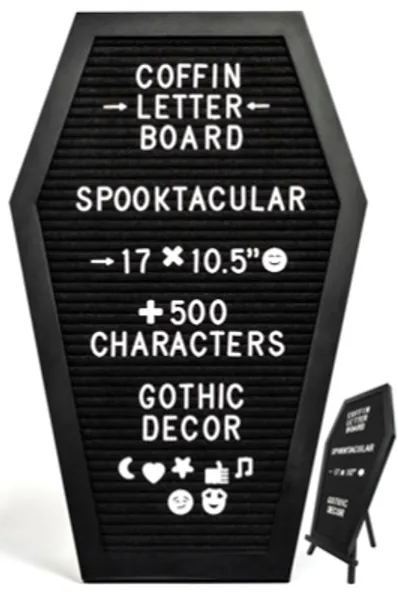 Nomnu Black Felt Coffin Letter Board