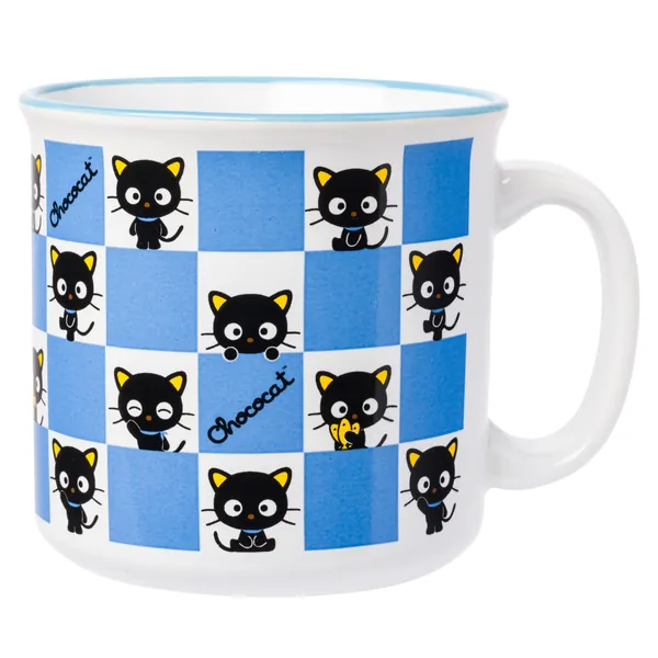Chococat Checkered Pattern Ceramic Camper Mug