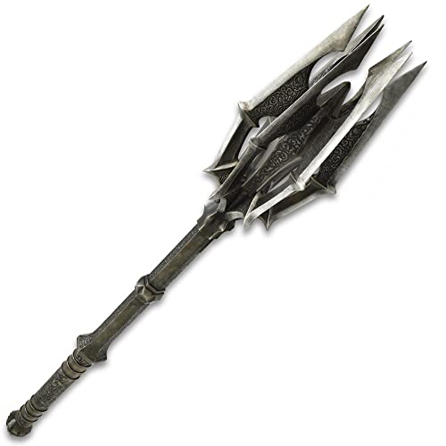 Lord of The Rings Sauron's Mace and The One Ring with Red Eye of Sauron War Banner – Officially Licensed, Certificate of Authenticity – Perfect Collectable for LOTR Fans - 53” Overall
