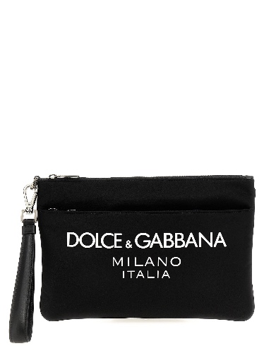 Logo Print Clutch Bag Hand Bags Black - OS