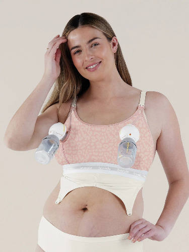 Bravado Clip and Pump Hands-Free Nursing Bra Accessory - Pink Leopard / XL