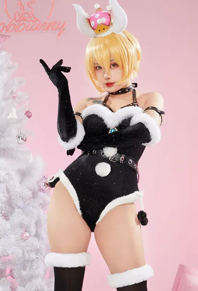 Hime Derivative Sexy Lingerie Set Christmas Furry Bodysuit with Headwear Glvoes Stockings