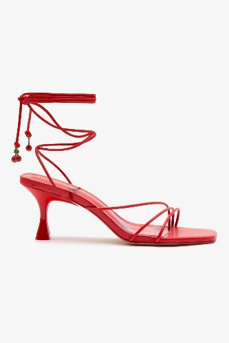 Nadia Sandal In Scarlet Leather | 8.5 / Scarlet