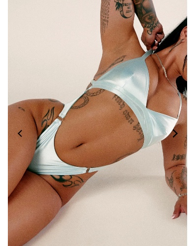 Aphrodite Bodysuit - Blue Satin | XXS