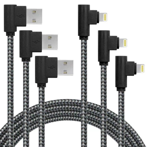 iPhone Charger Cable 3Pack 10FT/2.8M 90 Degree Charging Cable Extra Long Nylon Braided Certified iPhone Charging Cable Compatible with iPhone 14 13 12 11 X 8 7 6S iPad iPod AirPods