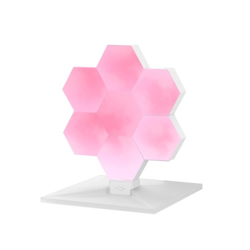 Cololight Hexagon Led Light Voice App-Controlled, Work with Homekit, Alexa, Google Home, Color Changing Night Light, Cololight Plus Kit for Gaming Setup Home Decoration (7-pc plus table kit)