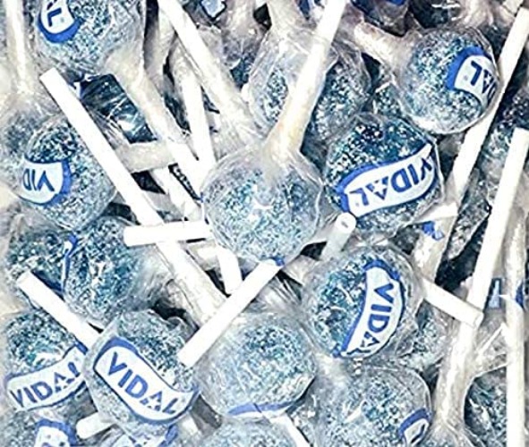 Vidal Raspberry Lollipops (Lotsa Lollies) x50 - 50 Count (Pack of 1)