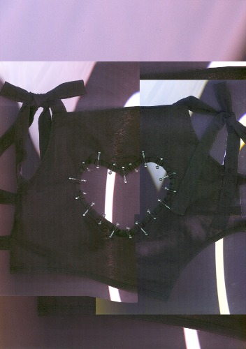 Lovefool Heart Cutout Bow Top In Black | L