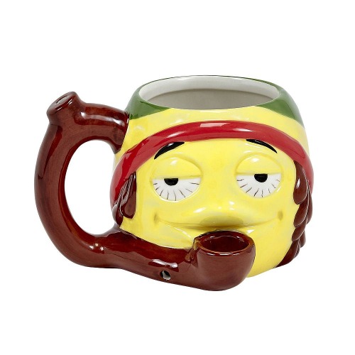 Premium Roast & Toast Ceramic Mug W/ Pipe - Rasta Stoner Emoji | Default Title
