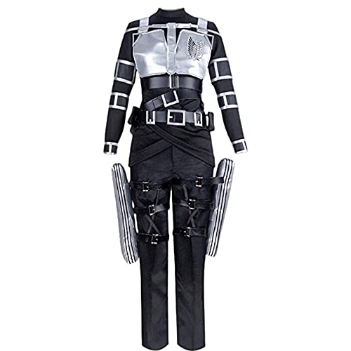AGLAYOUPIN Adult Mikasa Ackerman Cosplay Costume Mens Uniform Halloween - Small