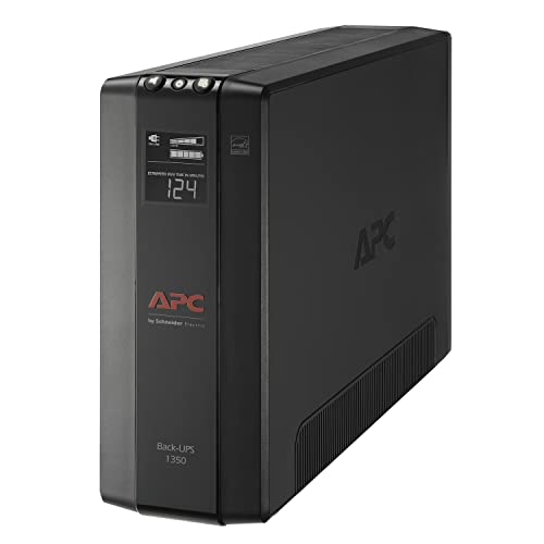 APC UPS 1350VA UPS Battery Backup and Surge Protector, BX1350M Backup Battery Power Supply, AVR, Dataline Protection - 1350VA