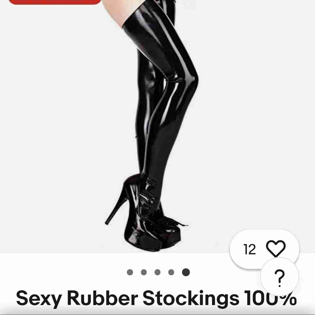 Sexy Rubber Stockings 100% Natural Moulded Latex SML Glamour Goth Fetish UK