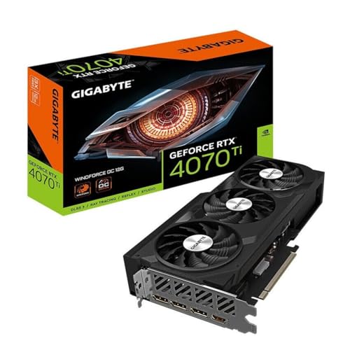 GIGABYTE GeForce RTX 4070 TI WINDFORCE OC 12GB Graphics Card - 12GB DDRX6 21Gbps, PCI-E 4.0, 3 x DP 1.4a, HDMI 2.1a, NVIDIA DLSS 3, Ada Lovelace Arch, GV-N407TWF3OC-12GD - 4070 Ti WINDFORCE OC