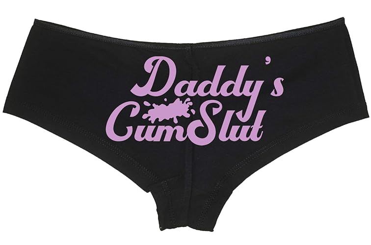 Knaughty Knickers Daddys Little Cumslut Submissive Oral Slut Black Boyshort DDLG - X-Large White