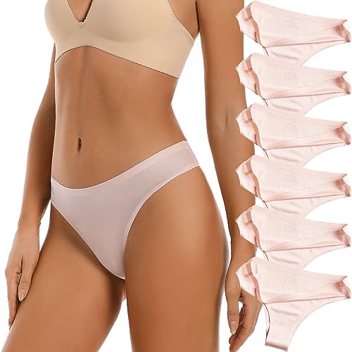VISSAY Seamless Underwear for Women Invisible Breathable Bikini Panties No Show Thongs Womens Underwear Panties - X-Large - 5 Pink