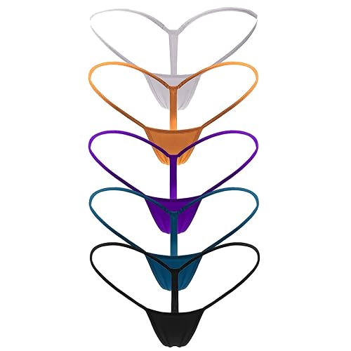 Mbotnee Women's G-Strings Micro Thongs Tiny Panties Underwear - Medium - 5-packs Multicolors 3
