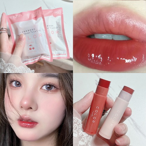 Cute Fruit Lip Balm Peach Tea Color Lip Gloss Natural Lasting Moisturizing schiarire le linee delle labbra cambia colore Jelly Plump Lip Care