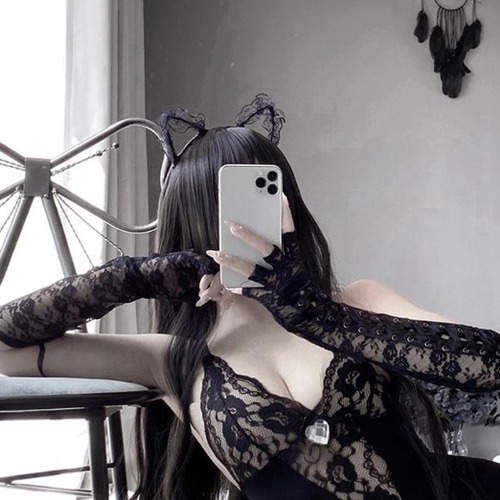 Cute Headband with Cat Ears - Black 4