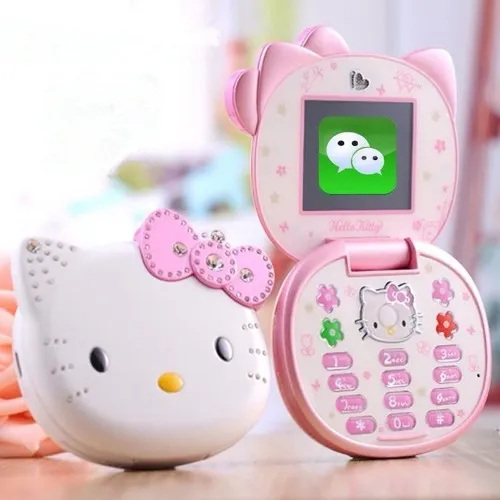 Teléfono Celular Multifuncional Dual Tarjeta De Espera Adorable De Dibujos Animados Hello-Kitty Niños Teclado Para Niñas