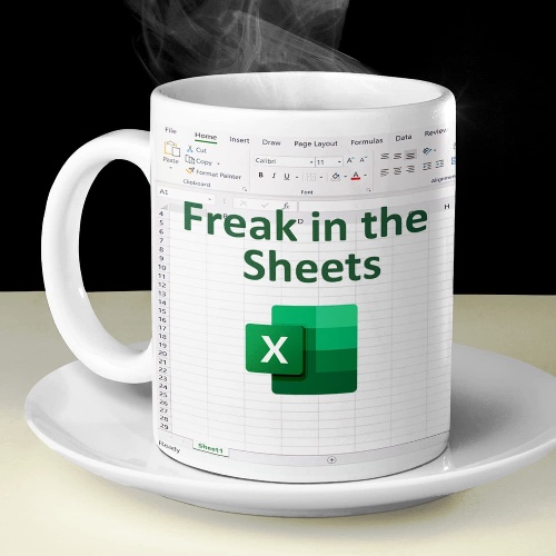 Spreadsheet Excel Coffee Mug, Funny Gifts for Women Men Freak In The Sheets Mug Gifts for Boss CPA Friend Coworkers Accountant White Ceramic Office Mug 11.8 oz (A)