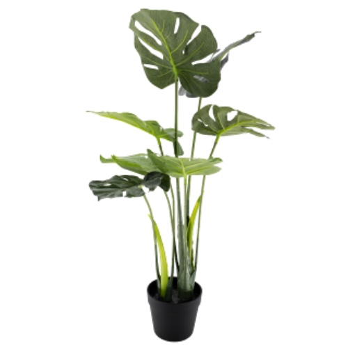 EZY Hedge and Plants 2.3ft Artificial Monstera Leaf Plant Potted Fake Plant for Home Office Shop Cafe Indoor Bathroom Decor, 70cm, Multicolor
