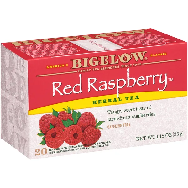 Bigelow Red Raspberry Herbal Tea, Caffeine Free, 20 Count (Pack of 6), 120 Total Tea Bags - Raspberry 20 Count (Pack of 6)
