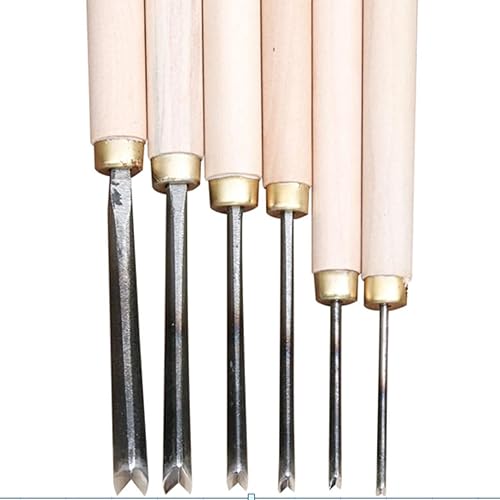 0.1-0.8cm V Type Exposedness Triangle Chisel Woodworking Chisels Hand Wood Carving Knives for Carving Blank Tools(1-7 Pieces/Set)