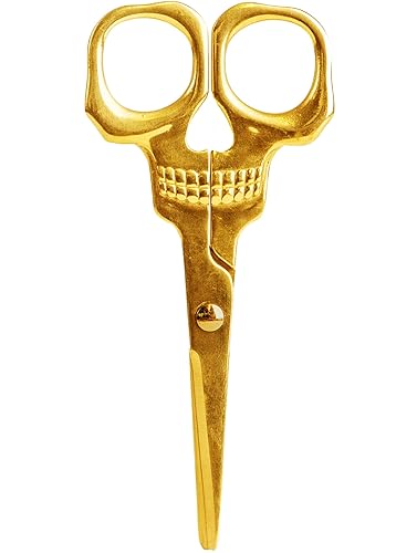 Suck UK Skull Scissors Gold Scissors Scissors All Purpose Gold Office Supplies And Accessories Goth Accessories & Fabric Scissors Skull Decor & Fun Office Supplies Sewing Accessories - Skull Scissors