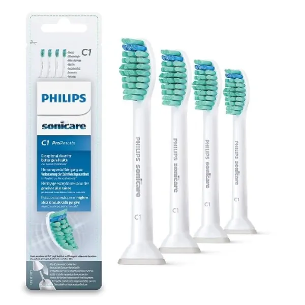 Philips Genuine Sonicare Pro Results Brush Heads, White, Pack of 4 - HX6014/07