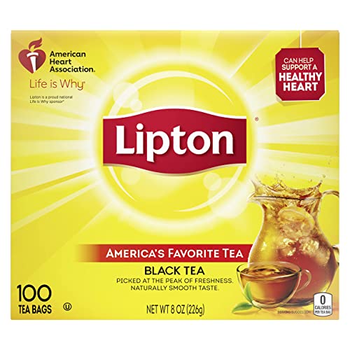 Lipton Black Tea Bag, 100 Count (Pack of 6)