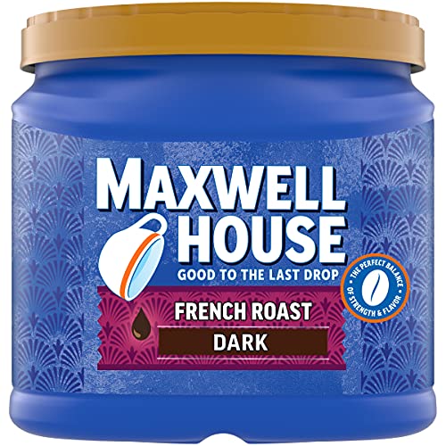 Maxwell House French Roast Dark Roast Ground Coffee (25.6 oz Canister) - 1.6 Pound (Pack of 1)