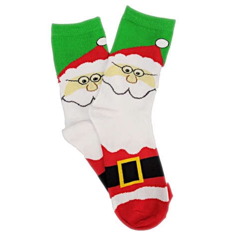 Christmas Holiday Socks (Adult Medium) - Santa Clause Face / Medium